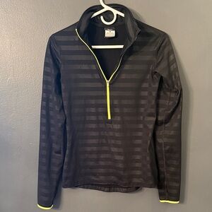 Nike Black and Neon Yellow Women's Top